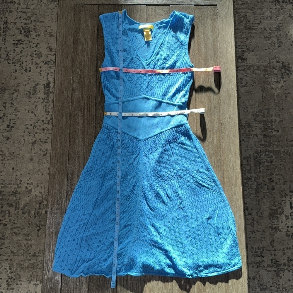 Catherine Malandrino Favorites Betty Pointelle Knit Dress Mediterranean Blue - Picture 9 of 11